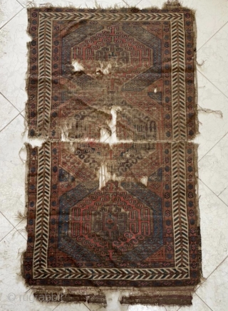 very old beluch fragmand carpet size 143x87cm                          