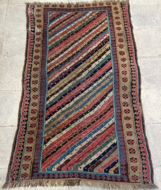 Persian north west Shahsavan Kurdish carpet all are colors natural dyes and camel wool, size 160x100cm                 