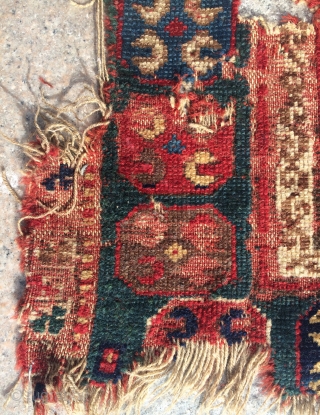 Very old Caucasian fragmand carpet 18.century size 160x115cm                         