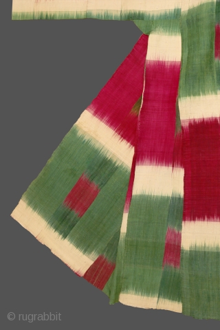 Uzbek Robe, Chapan
Uzbekistan, Central Asia
Early 20th century
Silk ikat
W: 59 in x H: 50 in :: 150 cm x 127 cm             