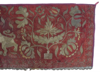 Indonesian Ceremonial hanging
rare antique textile (tirai), batik back, Sumatra, 180 x 49 cm
                    