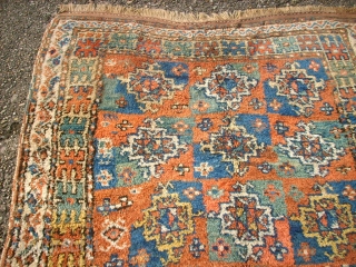 Antique Quchan Kodi rug. Size: 132 x 221 cm. Full pile. Used. Natural dyes.                   