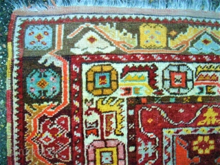 antique Kirshehir prayerrug. Size: 101 x 150 cm. Really good colors. One end is reknotted.                  