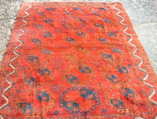 Star Ersari, very old. Size: 215 x 167 cm. Perfect condition. Looks like sky by night. Special turkoman carpet.              