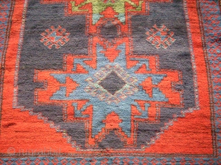 Old caucasian rug. Size: 136 x 200 cm. Full pile. Very good condition.                    