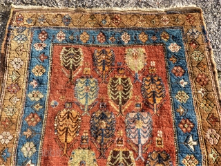 antique kurdish runner. Size. 114 x 370 cm. Perfect Colors. Some small repairs.                    