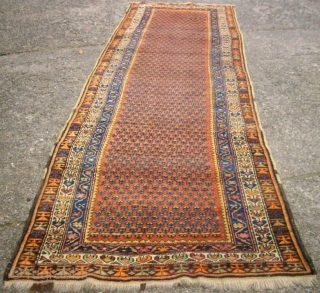 Old special runner. Size: 130 x 382 cm. Wool on wool. North-West Persia.                    