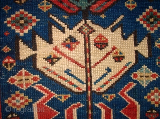 Special fine and very old caucasian rug. Maybe Kuba District. Size: 264 x 92 cm. Ends original and in a good condition. old repairs. Some used pile.      