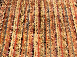 Happy stripe rug. Really i don´t now the region. Used pile. Size: 150 x 225 cm                 