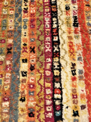 Happy stripe rug. Really i don´t now the region. Used pile. Size: 150 x 225 cm                 