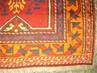 antique anatolian Prayer rug. Size: 100 x 151 cm.                        