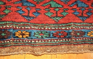 antique Kordi rug. Size: 105 x 231 cm. Some used pile.                      