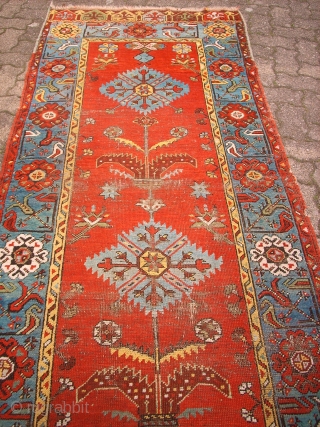 Anique anatolian Konya Ladik. Size: 100 x 244 cm. Some low pile. Used.                    