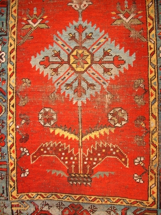 Anique anatolian Konya Ladik. Size: 100 x 244 cm. Some low pile. Used.                    