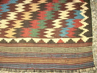 antique Veramin Kilim. Size: 153 x 260 cm. Very good condition. Wonderful Colors.                    