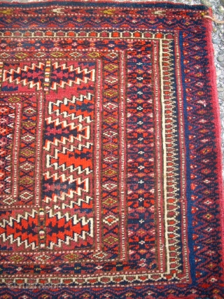 Old turkmen Torba. Size: 28 x 126 cm. Very fine knotting. Nice colors.                    