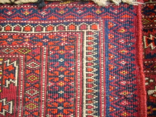 Old turkmen Torba. Size: 28 x 126 cm. Very fine knotting. Nice colors.                    