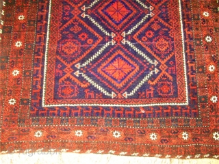 Old Baluch rug. Size: 100 x 175 cm. Very good condition. Interesting ornamentic with animals.                  