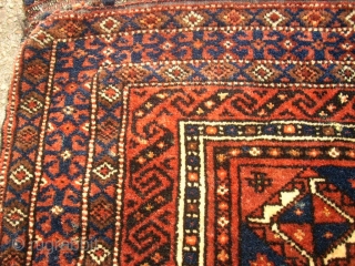 Old, amazing baluch bag. Size 46 x 46 cm. Full pile. A little bit silk.                  