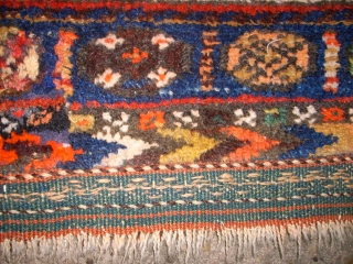 Old kurdish Jaff bag face. Size: 94 x 74 cm. Full pile. Nice colors.                   