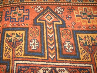 Very old Kordi Quchan rug. Size: 155 x 261 cm. In the middle some low pile. One small repair.              