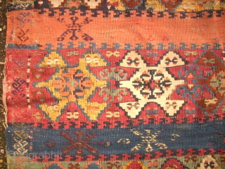 Antique anatolian Kilim. Size: 330 x 164 cm. Bad conditon. Holes. Damaged.                     