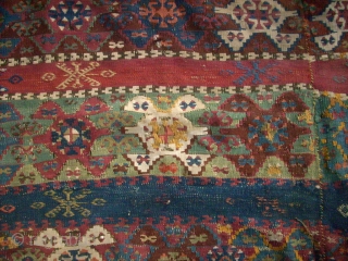 Antique anatolian Kilim. Size: 330 x 164 cm. Bad conditon. Holes. Damaged.                     