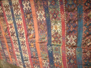 Antique anatolian Kilim. Size: 330 x 164 cm. Bad conditon. Holes. Damaged.                     