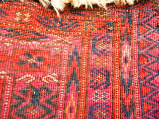 Antique Tekke Tshowal. Size: 84 x 153 cm. Some small repairs. Fine knotting.                    