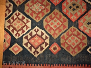 Caucasian Kilim fragment. Size: 127 x 159 cm. Used condition.                       