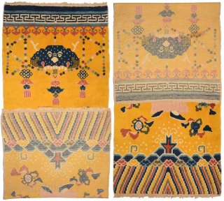 Aesthetically pleasing, uncluttered and very well balanced pictorial Chinese carpet featuring a Buddhist lama (i.e. ‘priest’) made originally to be wall-hung in a Buddhist monastery. As these ‘lama carpets’, as they are  ...
