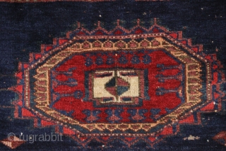 old persian bagface or torba, possibly veramin or luri. Good pile. Beautiful lustrous wool and all good colors. late 19th c. 16" x 30"         