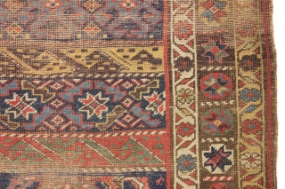 Borders gone wild. Antique kurd bidjar rug with an unusual design. In "as found" condition, VERY dirty and with wear as shown. Looks like good color under the grime. Never seen this  ...