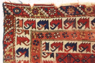 Early small west Anatolian rug. Transcendent. 3' x 3'2"                        