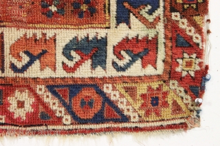 Early small west Anatolian rug. Transcendent. 3' x 3'2"                        