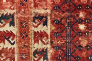 Early small west Anatolian rug. Transcendent. 3' x 3'2"                        