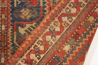 antique little turkish melas rug. Older example of the type. "as found", very dirty with areas of wear and edge loss as shown. Lovely all natural colors including a fine old yellow  ...