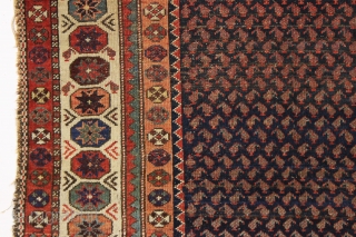 antique kurd hamadan rug. Must like boteh. Tiny ones. Nice honest older northwest persian floor rug with all good natural colors and mostly pretty good pile. "As found", dirty and with some  ...