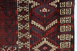 antique tekke ensi. Fresh New England find this week. AS found, reasonably clean with good even low pile and good edges, few creases. Colors appear all good although difficult to photograph. Nice  ...