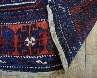 Antique Kurdish East Anatolian rug. Good original untouched condition. Thick pile. Typical creases. All good natural colors. This weaver decided the rug was finished without completing the borders! Original braided end finishes.  ...