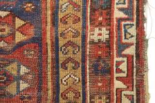 Antique turkish makri rug. Reasonably early example. "as found", dirty with some nice holes. All natural colors. ca. 1875. 3'9" x 5'4"           