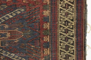 antique zejwa kuba rug. What remains of a classic kuba type rug. "as found", extremely dirty and with much wear and edge loss. Priced accordingly. Under all that dirt are good colors  ...