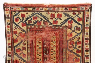 early melas rug. words fail. 1st half 19th c. 3'5" x 5'3"                     