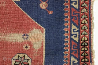 Antique little mystery rug. Looks like a little serapi or bahkshaish rug with open and archaic drawing. There are caucasian shirvan rugs that look a bit like this as well. Single wefted  ...