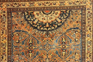 antique tabriz rug. Local find. Genuine older tabriz with a rare terrific design and characteristic early colors. Fine weave. As found, good even tight pile with a few small spots of wear  ...