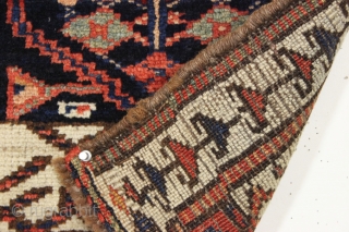 interesting antique little bagface with a charming and quirky design. Good condition with coarse weave, healthy pile and no repairs. All good colors. All wool. Reasonably clean. Possibly kurdish or Luri origin.  ...