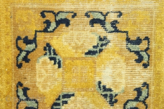 Early Chinese fragment fragment. Yellow, yellow, yellow. Thin, thin, thin. High degree of floppiness. 1'9" x 3'4"                