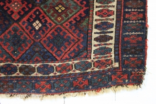 antique large jaf kurd bagface with good pile and all natural colors featuring nice old greens. Recent wash. A good example of an iconic weaving, a little rough around the edges and  ...