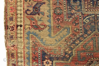 Unusual antique Kurd Bidjar rug. A rug that speaks for itself. I can only add that it is not for those concerned with condition. "as found" other than a wash. 19th c.  ...