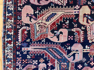 Out of the cedar chest. Uncommon Caucasian Goradis long rug. Best I’ve seen. Fine condition. Great color. Always makes me smile when unrolled. 19th c. 3’9” x 7’10”     